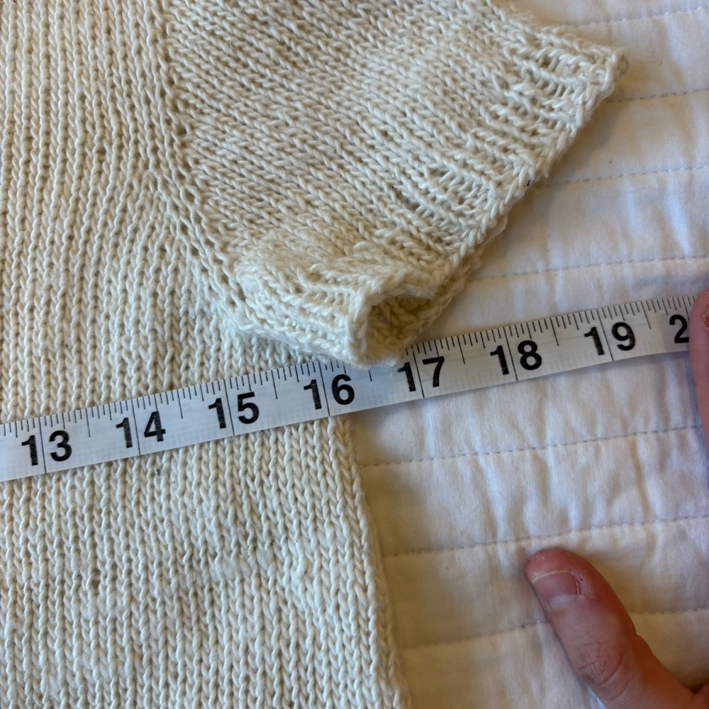 Hand Knit White Cotton Short Sleeve Tee - Picture 6 of 8